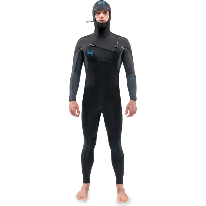 Гидрокостюм DAKINE MEN'S QUANTUM CHEST ZIP HOODED 5/4/3mm Black/Grey, размер M DK22M543HQZ (0604565593412)